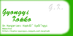 gyongyi kopko business card
